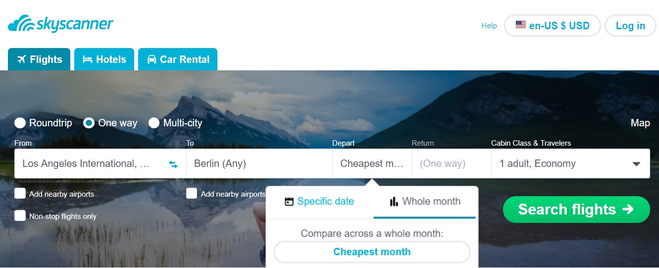 Cheap Flight Search With Skyscanner